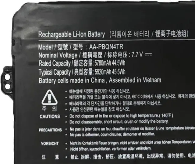 Alt view image 2 of 3 - AA-PBQN4TR BA43-00395A 2ICP5/58/70-2 Laptop Battery Replacement for Samsung Galaxy Chromebook 2 XE530QDA XE530QDA-KA1US XE530QDA-KA2US XE530QDA-KB1US XE530QDA-KB2US Series(7.7V 45.5Wh)
