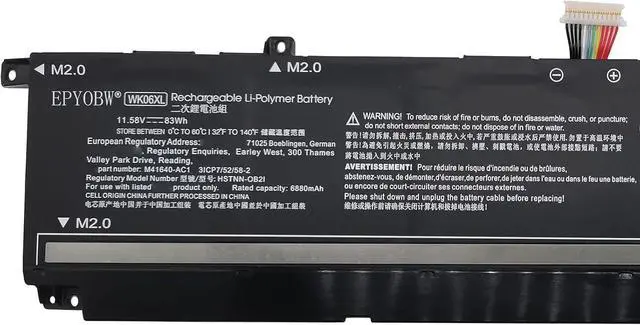 Alt view image 2 of 6 - WK06XL Battery 83Wh Compatible with HP Omen 16-WD 16-XF 16-XD 16-B 16-WF 16-C 16T-C 17-CP 17-CK 17T-CK 16-K 16-N/Omen 8 Plus 17-CK/Victus 16-R Series HSTNN-WB0C HSTNN-OB2I M41640-CD1