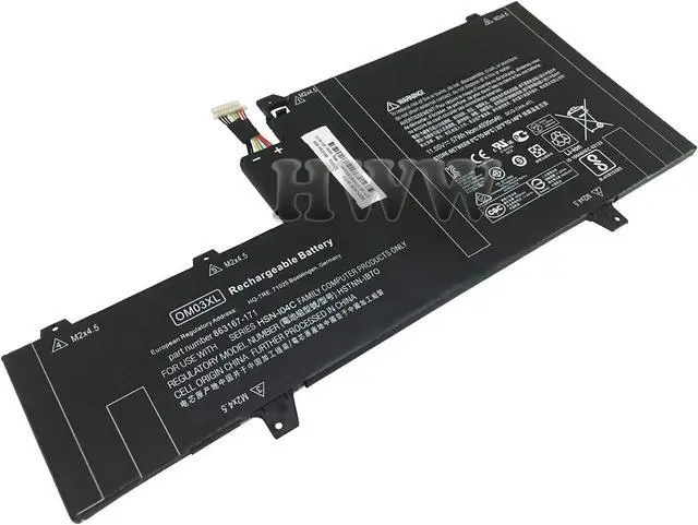 Main image of New 11.55V 57Wh OM03XL Battery Compatible with HP EliteBook X360 1030 G2 HSTNN-IB70 863167-1B1 Series