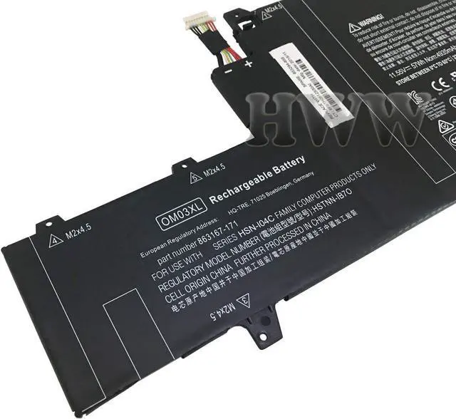 Alt view image 2 of 4 - New 11.55V 57Wh OM03XL Battery Compatible with HP EliteBook X360 1030 G2 HSTNN-IB70 863167-1B1 Series
