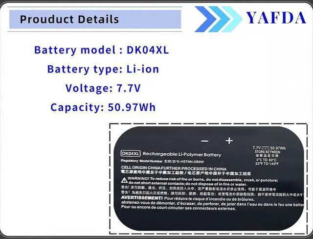 Alt view image 4 of 7 - DK04XL Battery Replacement for HP Chromebook X360 13c 13.5" 13c-ca 13c-ca0013dx 13c-ca0002tu 13c-ca0502tu 13c-ca0501tu Elite C1030 Chromebook Enterprise Series HSTNN-DB9W L93531-2C1 L93559-005