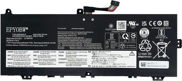 Main image of L21M4PG4 L21D4PG4 Laptop Battery 51Wh 6610mAh 4-Cell 7.72V Compatible with Lenovo Flex 5 Chrome 14IAU7 / IdeaPad Flex 5 Chrome 14IAU7 / IdeaPad Flex 5 Chrome 14IRU7 Series SB11F99195 5B11F99196