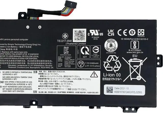 Alt view image 3 of 5 - L21M4PG4 L21D4PG4 Laptop Battery 51Wh 6610mAh 4-Cell 7.72V Compatible with Lenovo Flex 5 Chrome 14IAU7 / IdeaPad Flex 5 Chrome 14IAU7 / IdeaPad Flex 5 Chrome 14IRU7 Series SB11F99195 5B11F99196