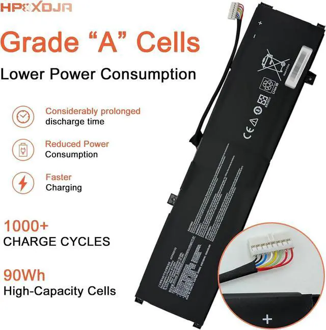 Alt view image 3 of 6 - BTY-M55 Laptop Battery Replacement for MSI Alpha 15 A3DDK A4DEK B5EEK B5EX Alpha 17 B5EEK Pulse GL66 12UGK Sword 15 A11UG Series 925QA055H