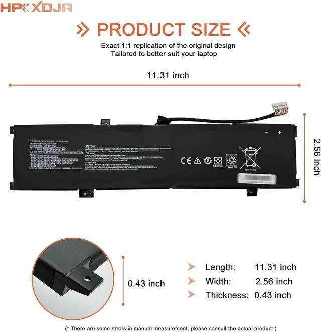 Alt view image 4 of 6 - BTY-M55 Laptop Battery Replacement for MSI Alpha 15 A3DDK A4DEK B5EEK B5EX Alpha 17 B5EEK Pulse GL66 12UGK Sword 15 A11UG Series 925QA055H