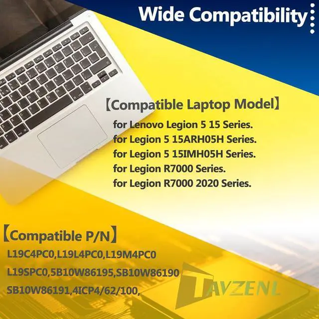 Alt view image 6 of 7 - L19M4PC0 60Wh Battery Replacement for Lenovo Legion 5P-15IMH05/5-15IMH05/5P-15IMH05H/5-15IMH05H/5P-15ARH05H/5-15ARH05H/5-15ARH05 Series L19C4PC0,L19M4PC1,L19C4PC1 15.6V 4010