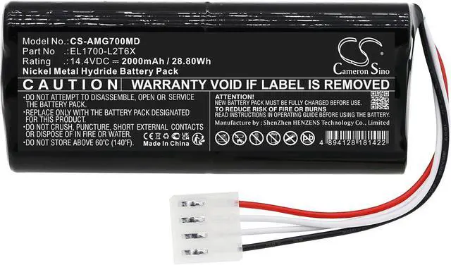 Alt view image 3 of 5 - PRUVA Battery Compatible with Amico EL1700-L2T6X, GoLift 700, P/N: EL1700-L2T6X 2000mAh