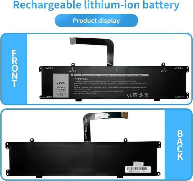 Alt view image 5 of 5 - FTD6M 06HHW5 6HHW5 Laptop Battery Replacement for Dell Latitude 7285 2-in-1 Keyboard Series(7.6V 22Wh)