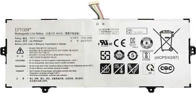 Main image of AA-PBSN4AF Laptop Battery 54Wh 4-Cell Compatible with Samsung NP930SBE NP930SBE-K01CN NP930SBE-K01HK NP930SBE-K01US / NT930SBE NT930SBE-K28A NT930SBE-K38 NT930SBE-K38A Series 4ICP5/43/97