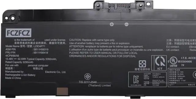 Alt view image 2 of 4 - L23D4P71 Battery 52.5Wh 3392mAh Battery Replacement for Lenovo ThinkPad T14 Gen 5 / P14s Gen 5 Series Laptop SB11H56319 5B11H56418 L23M4P72 L23C4P73 L23B4P70 15.48V 4-Cell