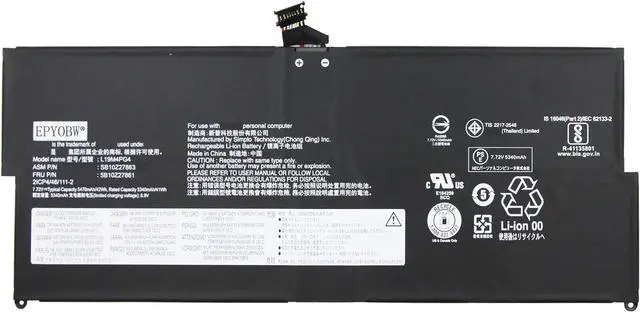Main image of L19M4PG4 Laptop Battery 42Wh 5470mAh 4-Cell 7.72V Compatible with Lenovo ThinkPad X12 Detachable Gen 1 20UW 20UV Series L19C4PG4 L19M4PG3 L19C4PG3