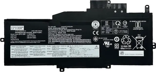 Main image of L19M3P73 Laptop Battery 48.2Wh 4170mAh 3-Cell 11.58V Compatible with Lenovo ThinkPad X1 Nano Gen 1st Series L19C3P71 L19M3P72