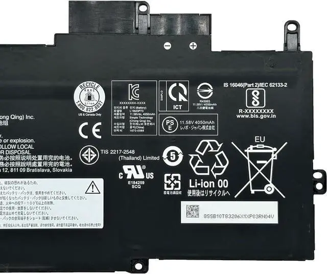 Alt view image 3 of 5 - L19M3P73 Laptop Battery 48.2Wh 4170mAh 3-Cell 11.58V Compatible with Lenovo ThinkPad X1 Nano Gen 1st Series L19C3P71 L19M3P72