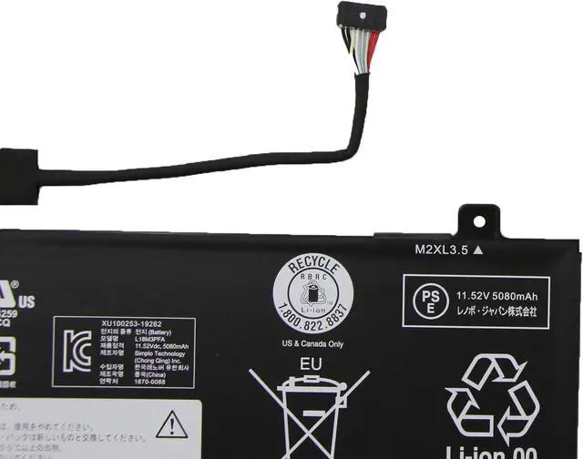 Alt view image 4 of 5 - L18M3PFA Laptop Battery 60.3Wh 5235mAh 3-Cell 11.52V Compatible with Lenovo Yoga C740-15IML 81TD Series L18D3PF2
