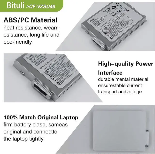 Alt view image 3 of 7 - FZ-VZSU94W FZ-VZSU94R Laptop Battery Replacement for Panasonic Toughpad FZ-B2 FZ-M1 MK1 FZ-M1C FZ-VZSU94 FZ-VZSU94K FZ-VZSU94JS FZ-VZSU95 FZ-VZSU95W PAFZVZSU95W FZ-VZSU95JS 7.2V 22Wh
