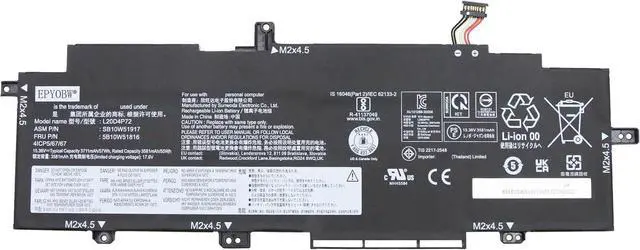 Main image of L20D4P72 Laptop Battery 57Wh 3711mAh 4-Cell 15.36V Compatible with Lenovo ThinkPad T14s Gen 2 Series L20M4P72 L20L4P72 L20C4P72