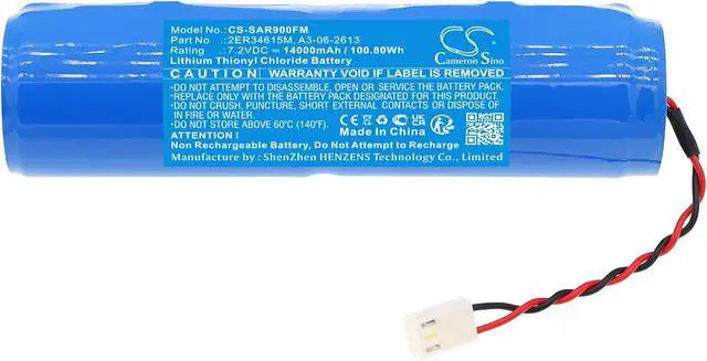 Alt view image 3 of 5 - PRUVA Battery Compatible with Radio Beacon CRT100, ESR06, Fly Through FT-501, FT501, JQX-30A, NBB-441, PLB-350, SAR-9, Spaceon ESR06, P/N: 2ER34615M, A3-06-2613 14000mAh