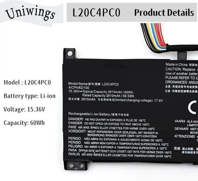 Alt view image 3 of 4 - L20D4PC0 New Battery Compatible with Lenovo Ideapad Gaming 3-15ACH6 3-15IHU6 Legion 5-15ITH6 15ITH6H 15ACH6 15ACH6H 15ACH6A Series L20D4PC0 L20M4PC0 L20CL4PC0