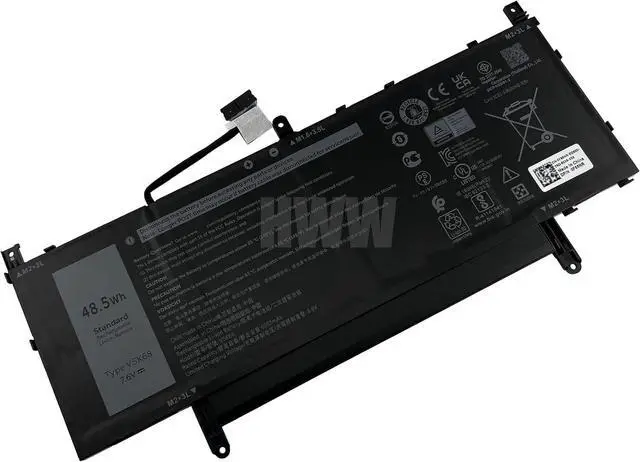Main image of HWW New 7.6V 48.5Wh 6053mAh V5K68 Battery Compatible with Dell Latitude 9510 9520 Latitude 9520 2-in-1 N2NLL HYMNG N7HT0 TVKGH 08NFC7 0PKW00 089GNG 0HYMNG Series