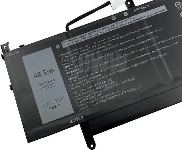 Alt view image 2 of 4 - HWW New 7.6V 48.5Wh 6053mAh V5K68 Battery Compatible with Dell Latitude 9510 9520 Latitude 9520 2-in-1 N2NLL HYMNG N7HT0 TVKGH 08NFC7 0PKW00 089GNG 0HYMNG Series