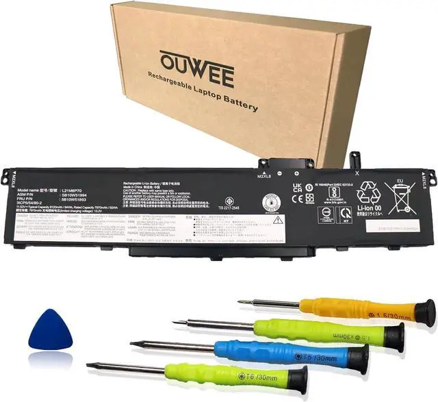 Main image of L21M6P70 Laptop Battery Compatible with Lenovo ThinkPad P16 Gen 1st Series SB10W51994 5B10W51893 L21L6P70 SB10W51995 5B10W51894 94Wh 8120mAh 11.25V