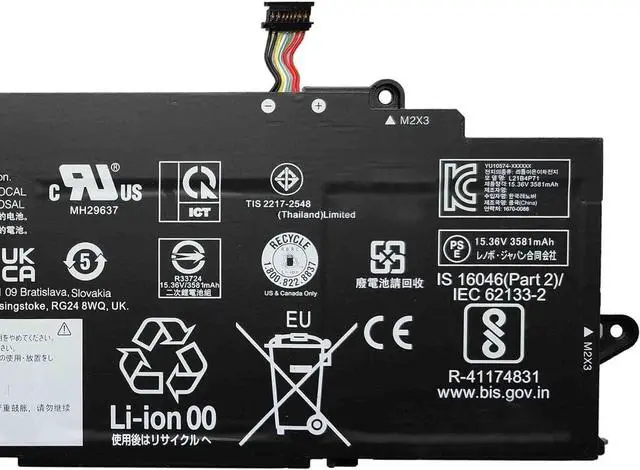 Alt view image 3 of 5 - L21B4P71 Laptop Battery 57Wh 3711mAh Replacement for Lenovo T14s Gen 4 21F6 21F7 Series 5B11M90033 5B11M90033 L21L4P73 5B11M90030 L21M4P75 5B11M90031 L21D4P74 5B11M90032 15.36V 4-Cell
