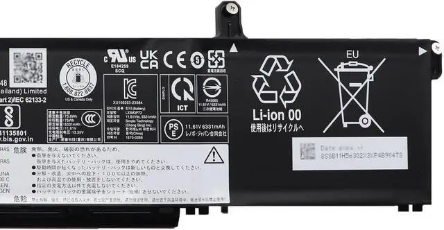 Alt view image 4 of 5 - L23M3P73 Laptop Battery 75Wh Compatible with Lenovo ThinkPad P14s Gen 5 / ThinkPad P16s Gen 3 Series SB11H56302 5B11H56401 L23D3P74 SB11H56303 5B11H56402 L23M3P72 L23D3P73