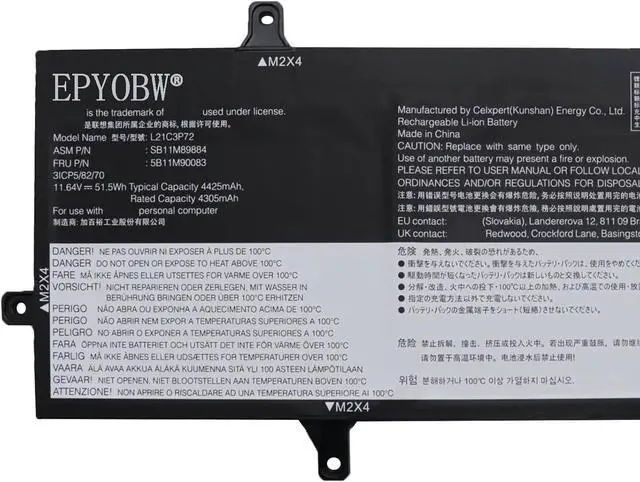 Alt view image 2 of 4 - L21C3P72 Laptop Battery 51.5Wh 4425mAh 11.64V Compatible with Lenovo ThinkPad Z13 Gen 1 / ThinkPad Z13 Gen 2 Series SB10W51983 5B10W51882 L21M3P72 SB10W51982 5B10W51881 L21B3P71 SB10W51984