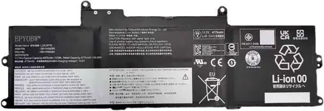 Main image of L22C3P76 Laptop Battery 57Wh 4875mAh 11.7V Compatible with Lenovo ThinkPad X1 2 in 1 Gen 9 / X1 Carbon 12th Gen Series SB11H56286 5B11H56385 L22M3P77 SB11H56284 5B11H56383 L22C3P76 L22B3P73