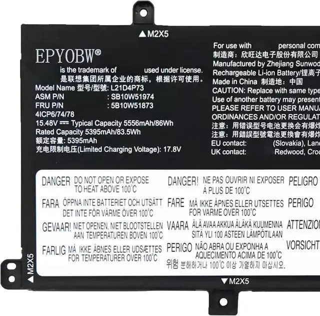 Alt view image 3 of 5 - L21D4P73 Laptop Battery 86Wh 5556mAh 15.48V Compatible with Lenovo ThinkPad P16s Gen 1 Gen 2 T16 Gen 1 Gen 2 Series L21D4P72 L21M4P74 L21C4P72 L21L4P72 L21M4P73