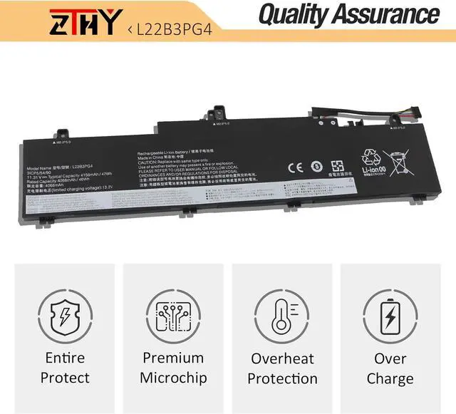 Alt view image 5 of 7 - L22B3PG4 L22M3PG4 Laptop Battery Replacement for Lenovo ThinkPad E14 Gen 5 Gen 6, E16 Gen 1 Gen 2 Series L22D3PG4 SB11K63023 L22X3PG4 SB11K63021 SB11K63026 SB11K63023 5B11K63020 5B11N45988 11.31V 47Wh