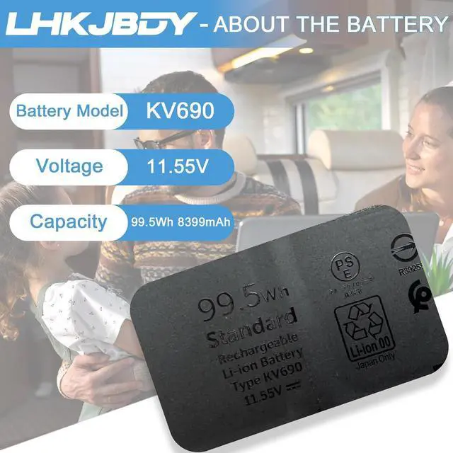 Alt view image 2 of 7 - KV690 Laptop Battery Compatible with Dell Precision 5690 Precision 5680 Series Notebook 6D2HW 06D2HW WPYCV 0WPYCV 0N7KV9 N7KV9