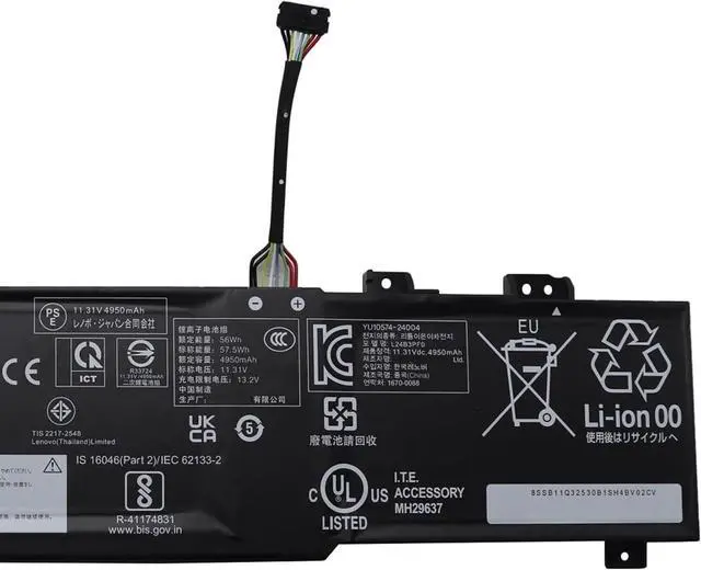 Alt view image 3 of 4 - L24B3PF0 Laptop Battery 57.5Wh 5085mAh Replacement for Lenovo LOQ 15IAX9E 83LK Series SB11Q32530 5B11Q32531 L24D3PF0 SB11Q32533 5B11Q32534 L24M3PF0 SB11Q32532 5B11Q32535 11.31V 3-Cell