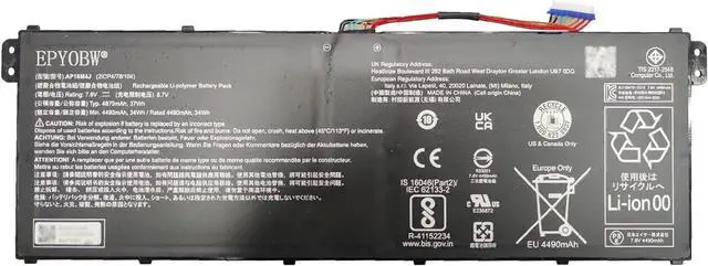 Main image of AP16M4J Laptop Battery 37Wh 4870mAh 7.6V Compatible with Acer Aspire 3 A314-22 A317-33 A314-33 A317-33-P77P A317-33-P7XT A315-41 A315-21 A315-42 A317-33 A315-54 Series 2ICP4/78/104