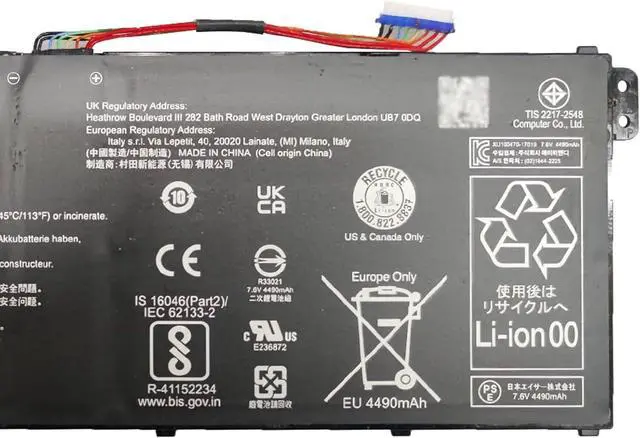 Alt view image 3 of 5 - AP16M4J Laptop Battery 37Wh 4870mAh 7.6V Compatible with Acer Aspire 3 A314-22 A317-33 A314-33 A317-33-P77P A317-33-P7XT A315-41 A315-21 A315-42 A317-33 A315-54 Series 2ICP4/78/104