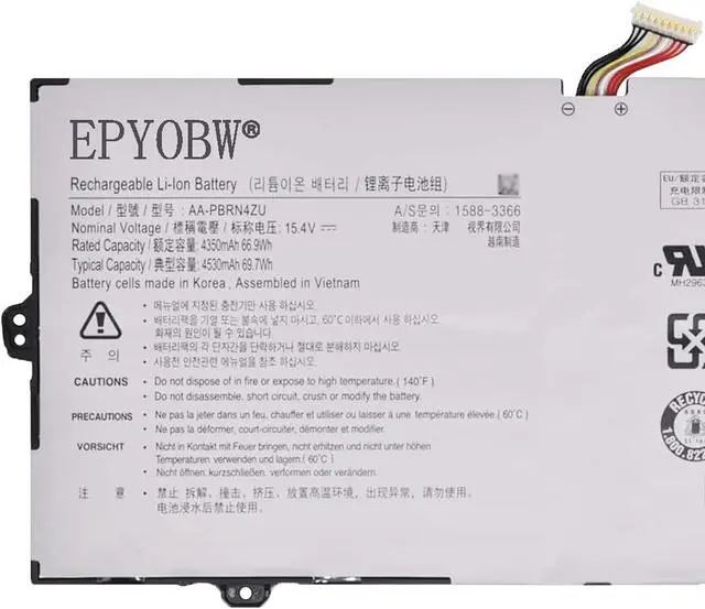 Alt view image 2 of 4 - AA-PBRN4ZU Laptop Battery 69.7Wh 4530mAh 15.4V Compatible with Samsung Galaxy Book Flex 950QCG 950QCG-X01 950QCG-X03 15-NP950 13.3 NP930QCG NP930QCG-K01 Series 4ICP5/52/109
