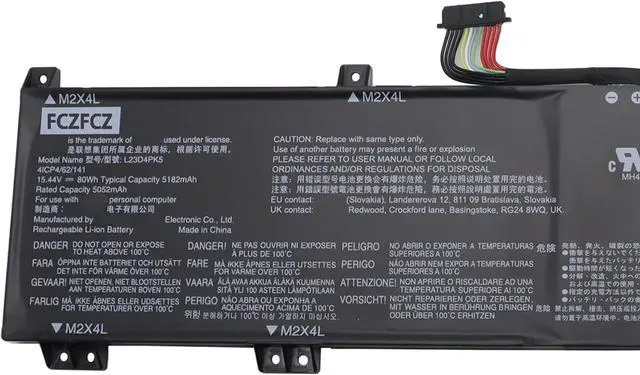 Alt view image 2 of 4 - L23D4PK5 Laptop Battery 80Wh 5182mAh Replacement for Lenovo Legion 5-16IRX9 83DG 83EW Series SB11M64611 5B11M64606 L23X4PK5 5B11M64609 SB11M6460 5B11M64613 15.44V 4-Cell