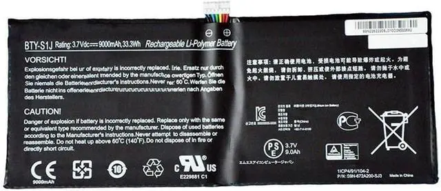 Main image of BTY-S1J Laptop Battery Replacement for MSI W20 3M-013US 11.6-inch Tablet Series(3.7V 33.3Wh)