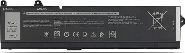 Main image of X9FTM 05JMD8 5JMD8 0965V4 965V4 RCVVT 0NWDC0 NWDC0 0X26RT X26RT Laptop Battery Compatible with Dell Precision 7770 7670 7780 7680 Series(11.55V 93Wh)