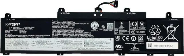 Main image of L22X3P70 Laptop Battery 46.5Wh 4112mAh 11.31V Compatible with Lenovo ThinkPad L14 Gen 4 L15 Gen 4 C14 Chromebook Gen 1 Series L22B3P70 SB11M89802 5B11M90001 L22D3P70 SB11H56250 5B11H56349