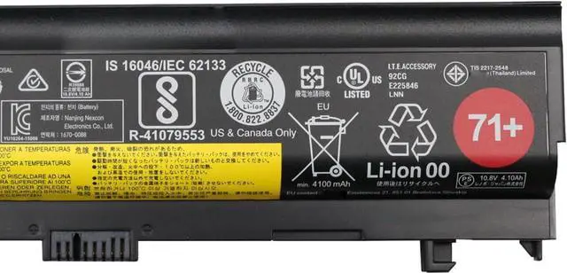 Alt view image 3 of 5 - SB10H45071 Laptop Battery 48Wh 4100mAh 10.8V Compatible with Lenovo ThinkPad L570 20JR 20JQ L560 20F1 L560 20F2 L570 20J8 L570 20J9 Laptop Series 71+ 00NY486 SB10H45072 00NY487