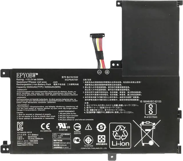 Main image of B41N1532 Laptop Battery 50Wh 3320mAh 4-Cell 15.2V Compatible with Asus Q504U Q504UA / Zenbook Flip Q504UAK UX560 UX560UA UX560UAK Q534UA Series 0B200-02010100 0B200-02010400