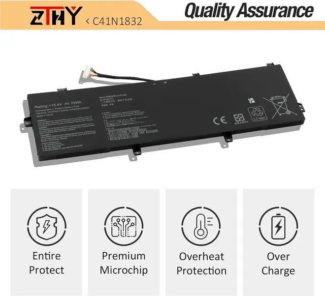 Alt view image 5 of 7 - C41N1832 Laptop Battery Replacement for Asus P3540FA P3540FB PX574 PX574F PX574FA P574FB P3548FB PE574FB P3540FA-0101A8565U P3540FA-EJ0185 P3540FB-BQ0034R P3540FB-FA8565 C41P0J1 C41PoJ1 15.4V 70Wh