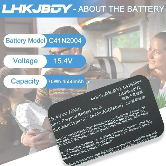 Alt view image 2 of 7 - C41N2004 Laptop Battery Replacement for Asus ZenBook Duo 14 UX482E UX482EA UX482EAR UX482EA-HY777TS UX482EG-HY016R UX482EAR-DH71T UX482EG UX482EGR UX482EA-HY006T UX482EGR-HY361W Series