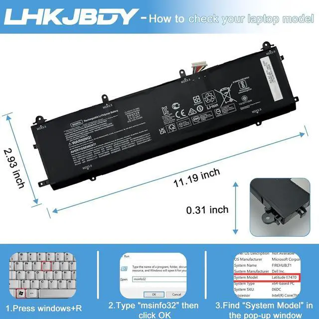 Alt view image 6 of 7 - BN06XL Laptop Battery Replacement for HP Spectre X360 15-EB0000 15-EB0xxx 15-EB1xxx 15-EB0043DX 15-EB1043DX 15-EB0053DX 15-EB0005UR 15-EB0005NI 15T-EB000 15T-EB 15T-EB100 15-EB Series BNO6XL 11.55V