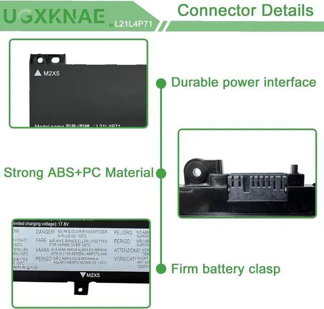 Alt view image 3 of 7 - L21M4P72 L21L4P71 Laptop Battery Replacement for Lenovo ThinkPad T14 Gen 3/ P14s Gen 3 T14 Gen 4 / P14s Gen 4 Series L21D4P71 L21M4P71 L21C4P71 L21L3P71 L21M3P71 L21C3P71 15.48V 52.5Wh