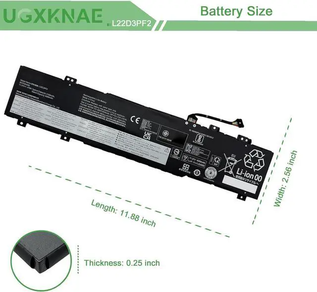 Alt view image 7 of 7 - L22D3PF2 Laptop Battery Replacement for Lenovo V14 V15 G4 AMN IdeaPad Slim 3 14AMN8 14IAH8 14IAN8 15IAN8 15IRH8 15IRU8 16IAH8 Series L22B3PF2 L22C3PF2 L22M3PF2 L22X3PF2 SB11K09308 11.31V 47Wh 4156mAh