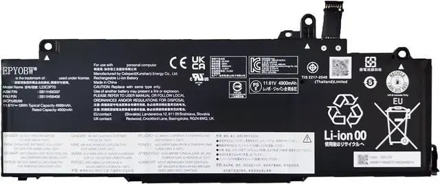 Main image of L23C3P70 Laptop Battery 58Wh 4998mAh 11.61V Compatible with Lenovo ThinkPad T14s Gen 5 6 Series L23D3P76 SB11H56306 5B11H56405 SB11H56307 5B11H56406 5B11H56407 5B11H56408 5B11M90095