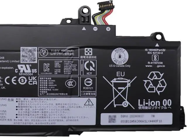 Alt view image 3 of 5 - L23D3P76 Laptop Battery 58Wh 4998mAh 11.61V Compatible with Lenovo ThinkPad T14s Gen 5 6 Series L23C3P70 SB11H56307 5B11H56406 SB11H56306 5B11H56405 5B11H56407 5B11H56408 5B11M90095