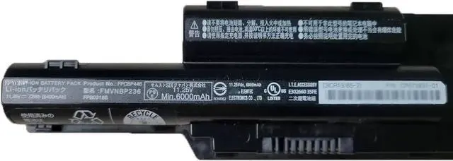 Alt view image 2 of 5 - FMVNBP236 Laptop Battery 72Wh 6400mAh 11.25V Compatible with Fujitsu LifeBook T725 T726 Series FPCBP446AP FPCBP446 FPB0318S FPB0344S CP673831-01 CP743061-01 CP702410-01